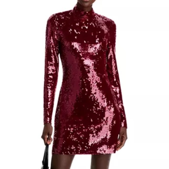 New Veronica Beard Sylee Long Sleeve Sequined Mini Dress Size 12